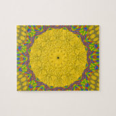 Naadloze gouden sierbloem. legpuzzel (Horizontaal)