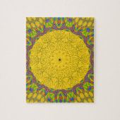 Naadloze gouden sierbloem. legpuzzel (Verticaal)