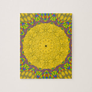 Naadloze gouden sierbloem. legpuzzel