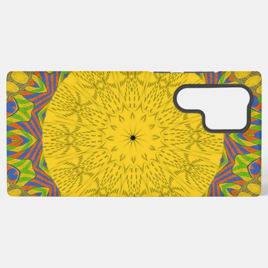 Naadloze gouden sierbloem. samsung galaxy hoesje (Achterkant horizontaal)