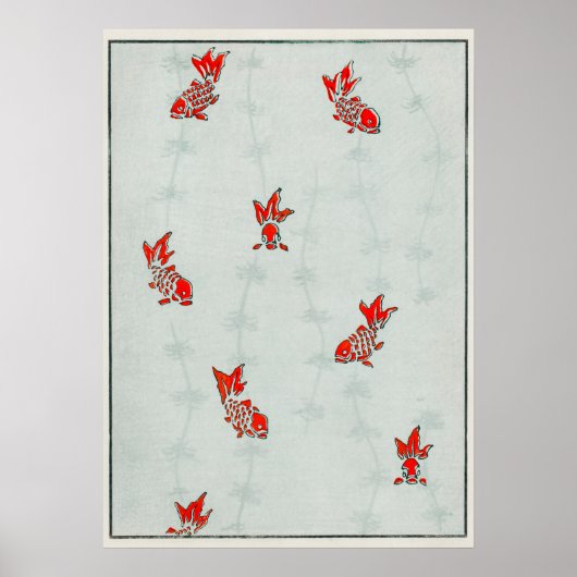 Naadloze Goudvis Illustratie Poster (Voorkant)