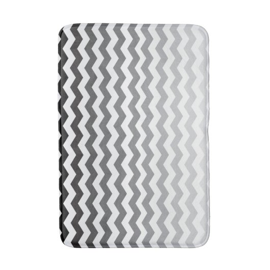 Naadloze gradiënt Chevron Patroon - Wit en Grijs Badmat (Voorkant Verticaal)