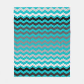 Naadloze gradiënt Chevron Pattern op Turquoise Fleece Deken (Voorkant)