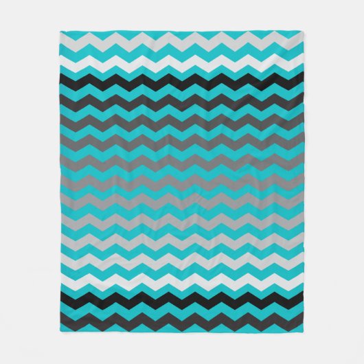 Naadloze gradiënt Chevron Pattern op Turquoise Fleece Deken (Voorkant)