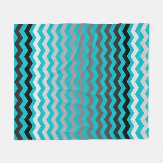 Naadloze gradiënt Chevron Pattern op Turquoise Fleece Deken (Voorkant (Horizontaal))