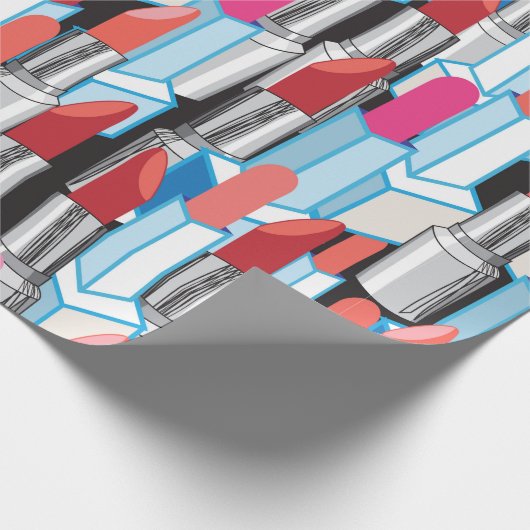 Naadloze grafische afbeelding met kleurrijke lipst cadeaupapier (Hoek)