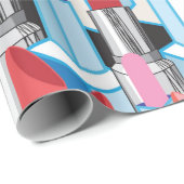 Naadloze grafische afbeelding met kleurrijke lipst cadeaupapier (Rol Hoek)