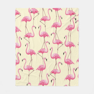 naadloze grafische, realistische flamingvogel fleece deken