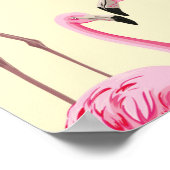 naadloze grafische, realistische flamingvogel poster (Hoek)