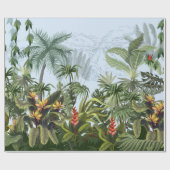 Naadloze grens met oerwouden bomen en bloemen. Vin Cadeaupapier (Vlak)