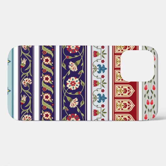 Naadloze grenzen met verschillende bloemen. C Case-Mate iPhone Case (Achterkant (horizontaal))