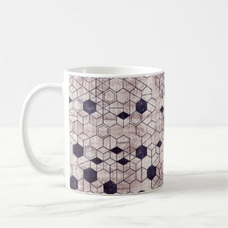 Naadloze grijze hexagonpatroon isometrische geomet koffiemok