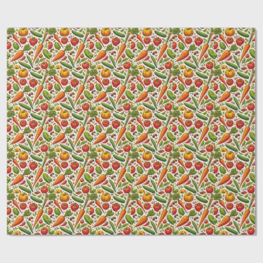 Naadloze groenten patroon cadeaupapier (Vlak)