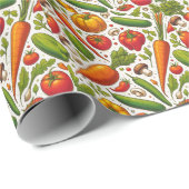 Naadloze groenten patroon cadeaupapier (Rol Hoek)