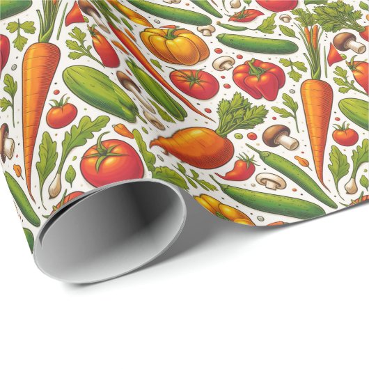 Naadloze groenten patroon cadeaupapier (Rol Hoek)