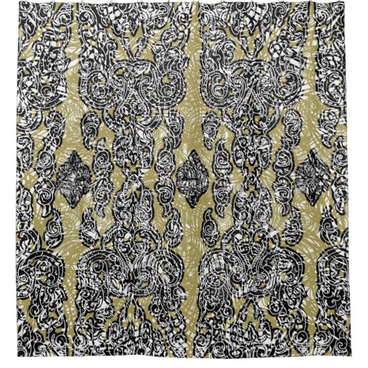 naadloze grunge Cambodjaanse florale patternethnic Douchegordijn (Voorkant)