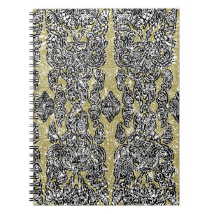 naadloze grunge Cambodjaanse florale patternethnic Notitieboek