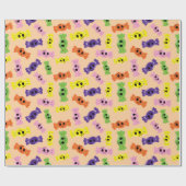 Naadloze Halloween Patroon Kleurrijke griezelige S Cadeaupapier (Vlak)