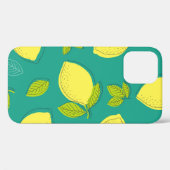 Naadloze handgetekende leemon met lederen patroon Case-Mate iPhone case (Achterkant (horizontaal))