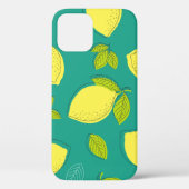 Naadloze handgetekende leemon met lederen patroon Case-Mate iPhone case (Achterkant)