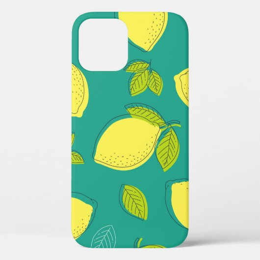 Naadloze handgetekende leemon met lederen patroon Case-Mate iPhone case (Achterkant)