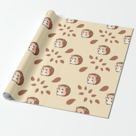 Naadloze Hedgehog Wrapping Paper voor Cosy Autumn Cadeaupapier