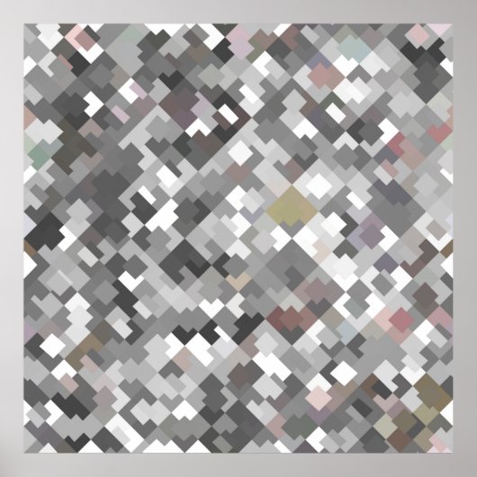 Naadloze heldere abstracte mozaïekgrijze achtergro poster (Voorkant)