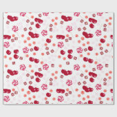 Naadloze heldere Cherry berry snoep lollipopes zoe Cadeaupapier (Vlak)