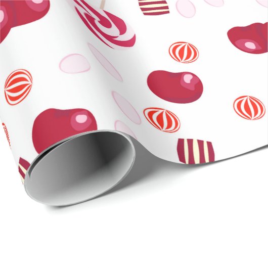 Naadloze heldere Cherry berry snoep lollipopes zoe Cadeaupapier (Rol Hoek)