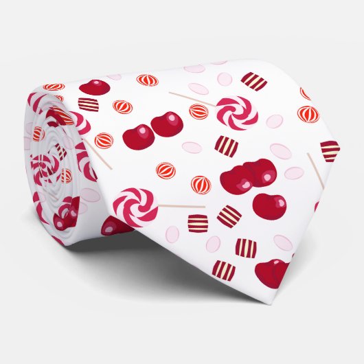 Naadloze heldere Cherry berry snoep lollipopes zoe Stropdas (Opgerold)