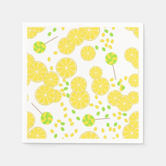 Naadloze heldere citroenmoes snoep lollipops zoet servet (Voorkant)