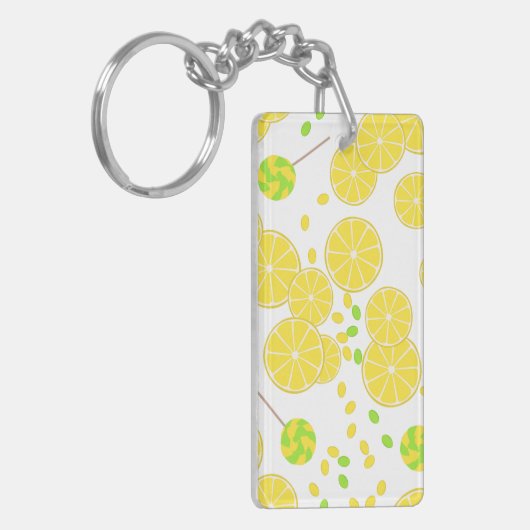 Naadloze heldere citroenmoes snoep lollipops zoet sleutelhanger (Voorkant Links)