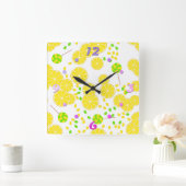 Naadloze heldere citroenmoes snoep lollipops zoet vierkante klok (Huis)