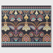 Naadloze heldere grens met paisley en kleine elem cadeaupapier (Vlak)