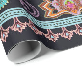 Naadloze heldere grens met paisley en kleine elem cadeaupapier (Rol Hoek)