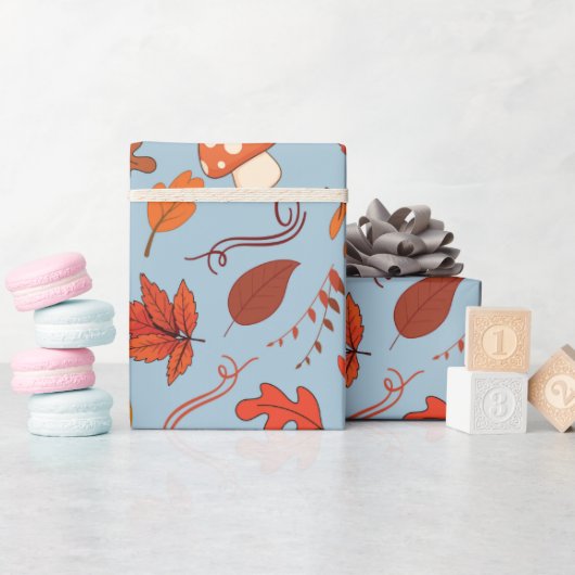 Naadloze Herfst kastanjes en bladeren inpakpapier (Baby Shower)