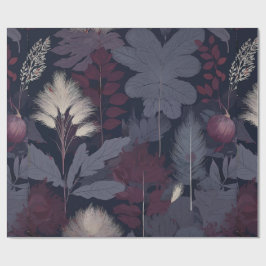 Naadloze Herfst met Pruim Fig & Pampas Gras Cadeaupapier
