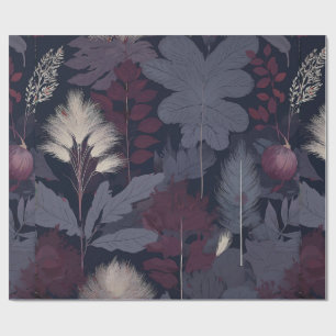 Naadloze Herfst met Pruim Fig & Pampas Gras Cadeaupapier