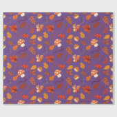 Naadloze Herfst Wrapping Paper: Eekhoorn en blader Cadeaupapier (Vlak)
