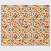 Naadloze herfstbladeren en eikels cadeaupapier (Vlak)