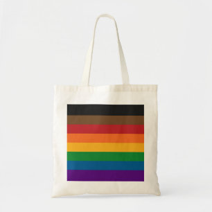 Naadloze herhaalde inclusieve regenboogpridevlag tote bag