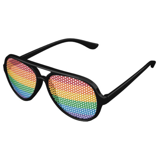 Naadloze herhaling LGBTQ Pride Rainbow Pixel Vlag Aviator Zonnebril (Gekanteld)