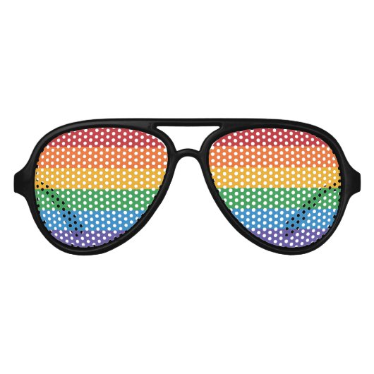 Naadloze herhaling LGBTQ Pride Rainbow Pixel Vlag Aviator Zonnebril (Voorkant)