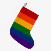 Naadloze herhaling LGBTQ Pride Rainbow-vlag Kleine Kerstsok (Voorkant (Hangend))