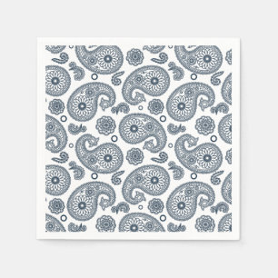Naadloze Indiase donkerblauwe paisley patroon op w Servet