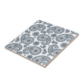 Naadloze Indiase donkerblauwe paisley patroon op w Tegeltje (Zijkant)