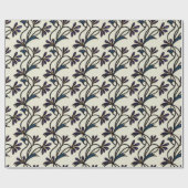 Naadloze Indigo Violet Crocus organische patronen Cadeaupapier (Vlak)