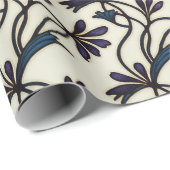 Naadloze Indigo Violet Crocus organische patronen Cadeaupapier (Rol Hoek)