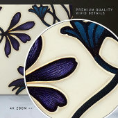 Naadloze Indigo Violet Crocus organische patronen Tegeltje