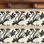 Naadloze Indigo Violet Crocus organische patronen Tegeltje